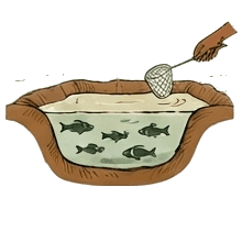 Fish farm development icon